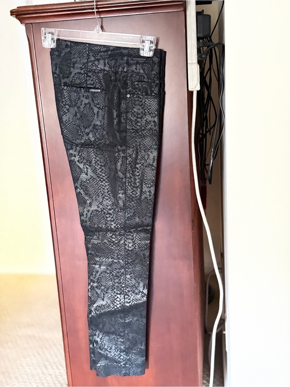White House Black Market Black Snake-Print Skinny Jeans